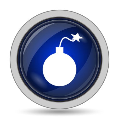 Bomba simgesi. Beyaz arka plan üzerinde Internet düğmesi