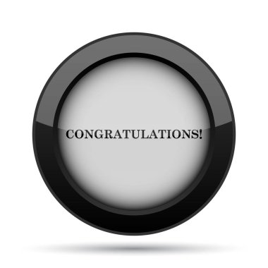 Tebrikler simgesi. Beyaz arka plan üzerinde Internet düğmesi