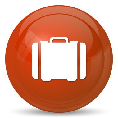 Bavul simgesi. Beyaz arka plan üzerinde Internet düğmesi