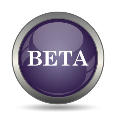 Beta simgesi. Beyaz arka plan üzerinde Internet düğmesi
