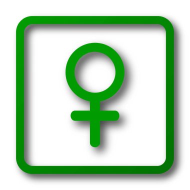 Kadın işareti simgesi. Beyaz arka plan üzerinde Internet düğmesi