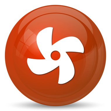 Fan simge. Beyaz arka plan üzerinde Internet düğmesi
