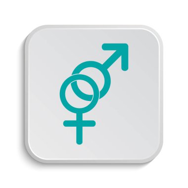 Seks simgesi. Beyaz arka plan üzerinde Internet düğmesi