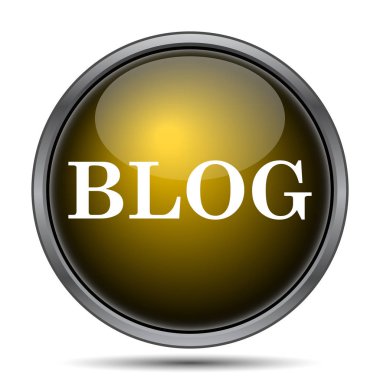 Blog simgesi. Beyaz arka plan üzerinde Internet düğmesi