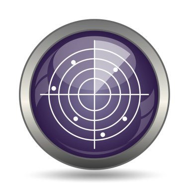 Radar simgesi. Beyaz arka plan üzerinde Internet düğmesi
