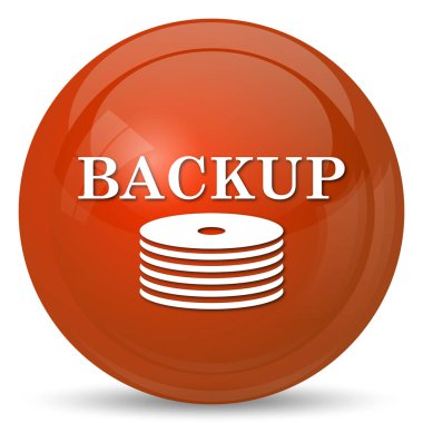 Yedekleme simgesi. Beyaz arka plan üzerinde Internet düğmesi