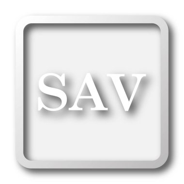 Sav simgesi. Beyaz arka plan üzerinde Internet düğmesi