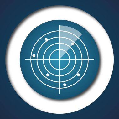 Radar simgesi. Beyaz arka plan üzerinde Internet düğmesi