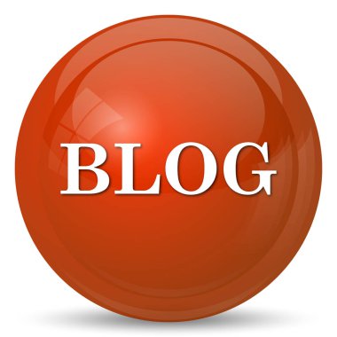 Blog simgesi. Beyaz arka plan üzerinde Internet düğmesi