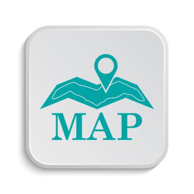 Harita simgesi. Beyaz arka plan üzerinde Internet düğmesi