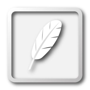 Tüy simgesi. Beyaz arka plan üzerinde Internet düğmesi