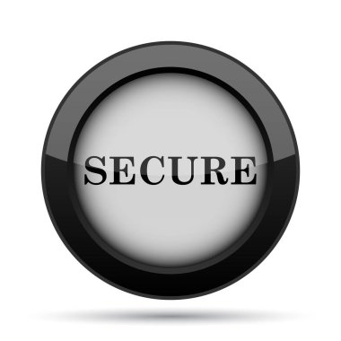 Güvenli simgesi. Beyaz arka plan üzerinde Internet düğmesi