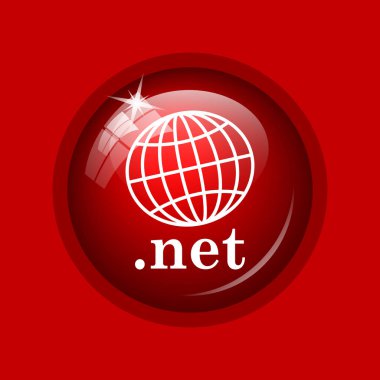 .NET simgesi. Internet düğmesini kırmızı zemin üzerine