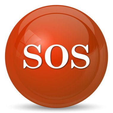 Sos simgesi. Beyaz arka plan üzerinde Internet düğmesi