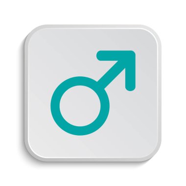 Erkek işareti simgesi. Beyaz arka plan üzerinde Internet düğmesi