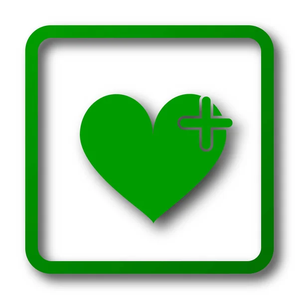 心与十字图标 白色背景上的互联网按钮 — 图库照片