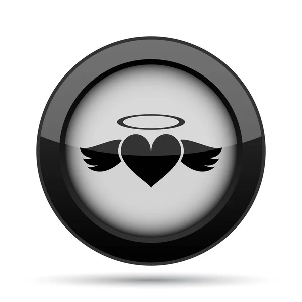 Kalp Meleği Simgesi Beyaz Arka Plan Üzerinde Internet Düğmesi — Stok fotoğraf