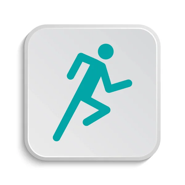 Икона Бегущего Человека Кнопка Интернет Белом Фоне — стоковое фото