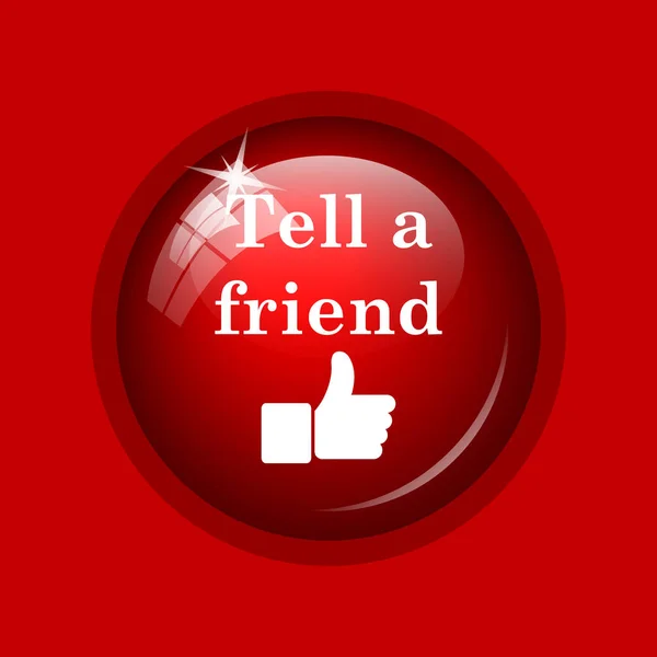 Tell a friend icon. Internet button on red background