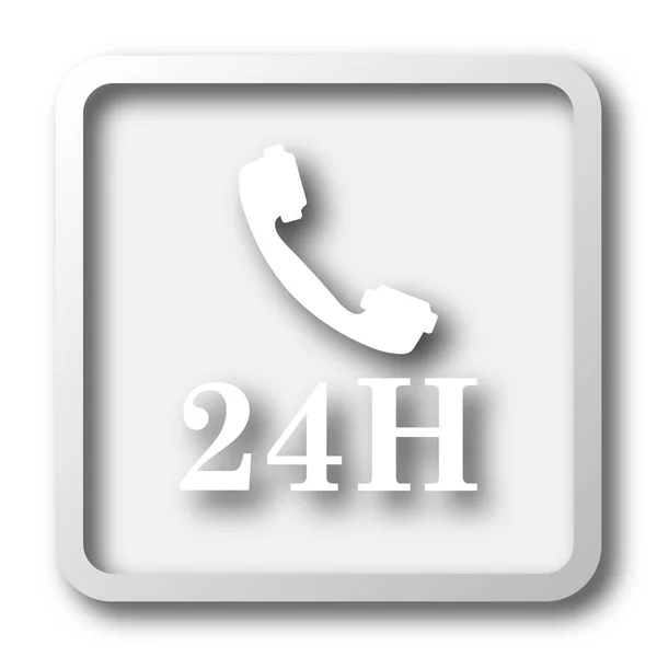 24H Phone Icon Internet Button White Background — Stock Photo, Image