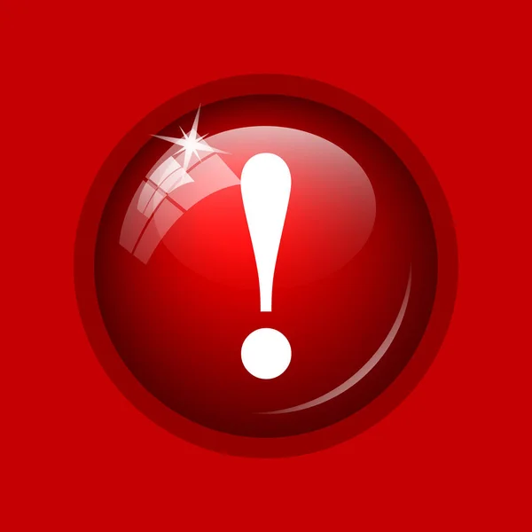 Icono Atención Botón Internet Sobre Fondo Rojo —  Fotos de Stock