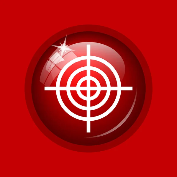 Hedef Simgesi Internet Düğmesini Kırmızı Zemin Üzerine — Stok fotoğraf