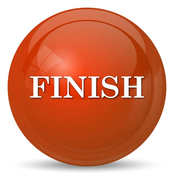 Finish Icon Internet Button White Background — Stock Photo, Image