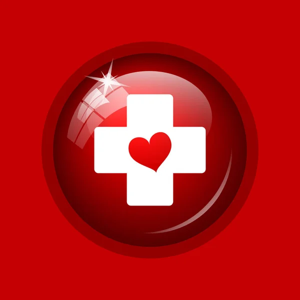 Cross med hjärta ikon — Stockfoto