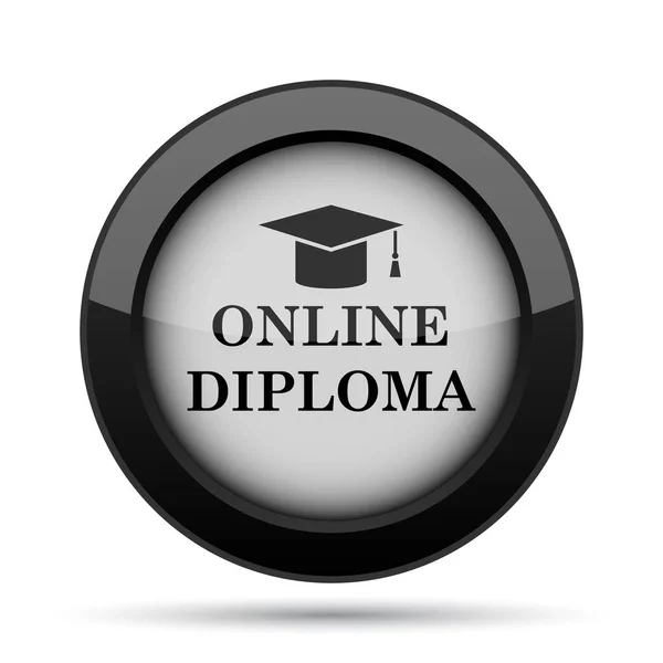 Ícone de diploma online — Fotografia de Stock