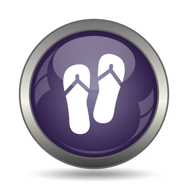 Slippers Pictogram Internet Knop Witte Achtergrond — Stockfoto