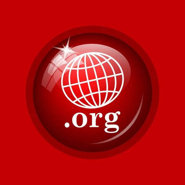 組織のアイコン 赤の背景にインター ネット ボタン — ストック写真