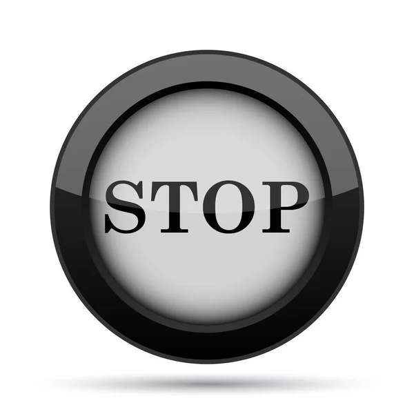 Stop Icoon Internet Knop Witte Achtergrond — Stockfoto