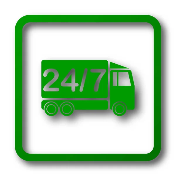 24 7 levering vrachtwagen pictogram — Stockfoto