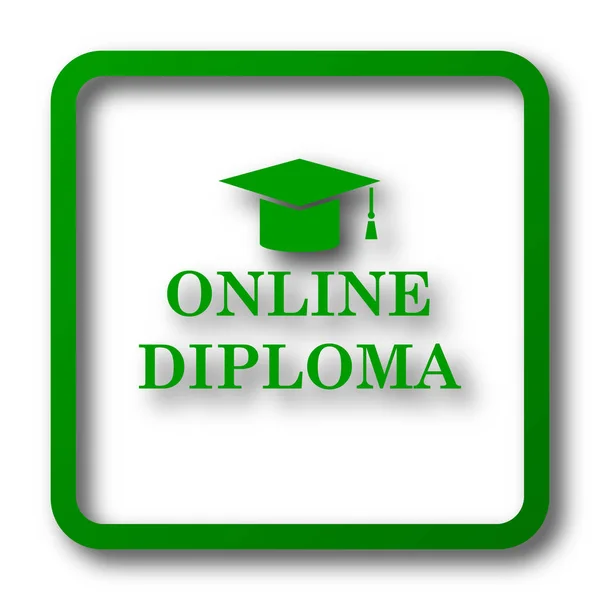Icono Diploma Línea Botón Internet Sobre Fondo Blanco — Foto de Stock