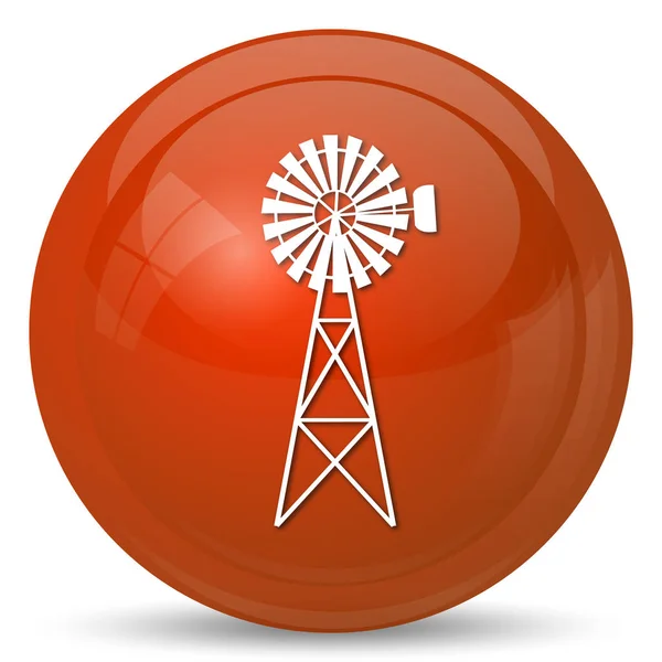 Classic Windmill Icon Internet Button White Background — Stock Photo, Image