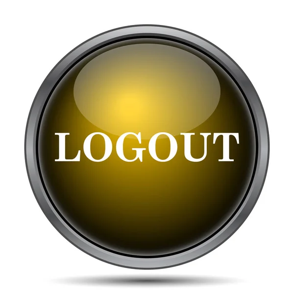 Logout Pictogram Internet Knop Witte Achtergrond — Stockfoto