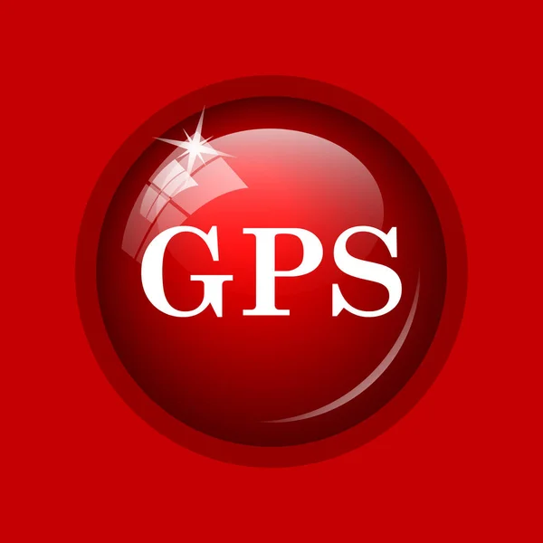 Gps 아이콘입니다 빨간색 배경에 인터넷 — 스톡 사진