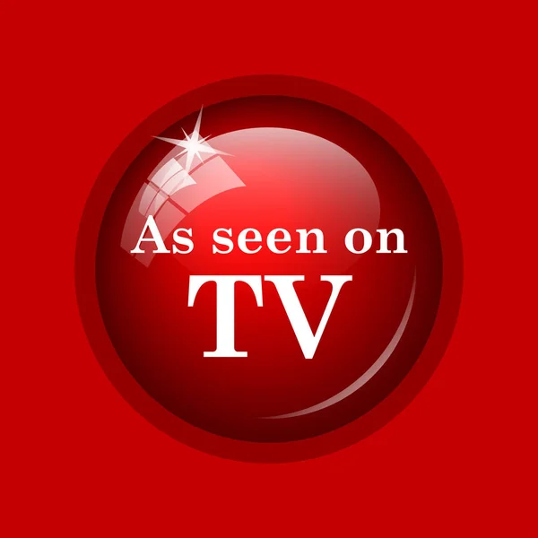 Jak Widać Ikonę Telewizora Przycisk Internet Czerwonym Tle — Zdjęcie stockowe