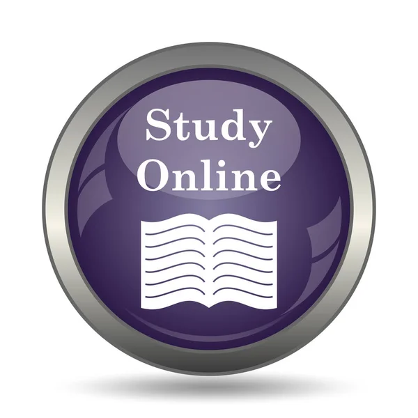 Study Online Icon Internet Button White Background — Stock Photo, Image