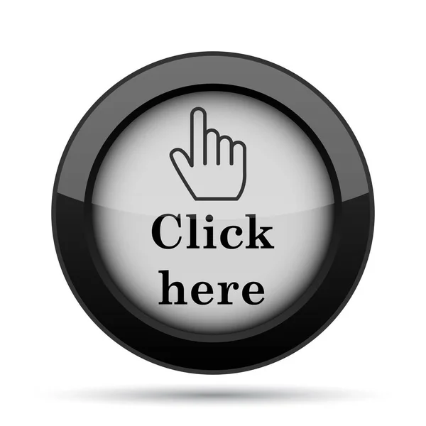 Click Here Icon Internet Button White Background — Stock Photo, Image