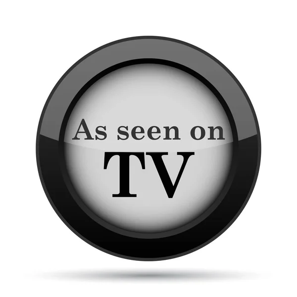テレビのアイコンを見た 白い背景の上のインター ネット ボタン — ストック写真