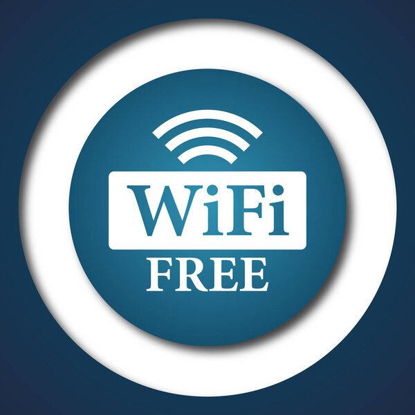 WIFI free icon. Кнопка Интернет на белом фоне

