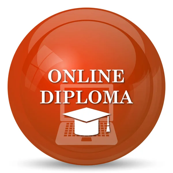 Ícone de diploma online — Fotografia de Stock