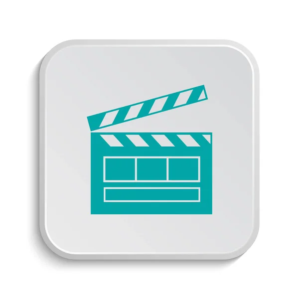Ícone Cinema Botão Internet Fundo Branco — Fotografia de Stock