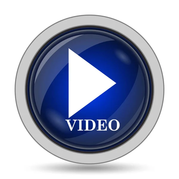 Ikonę Odtwarzania Wideo Przycisk Internet Białym Tle — Zdjęcie stockowe