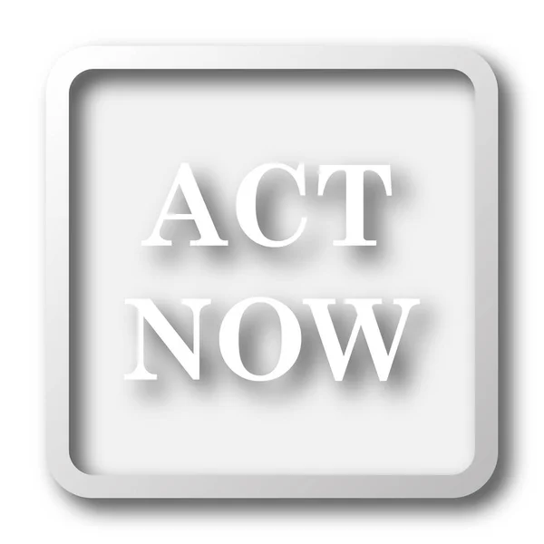 Act Now Icon Internet Button White Background — Stock Photo, Image
