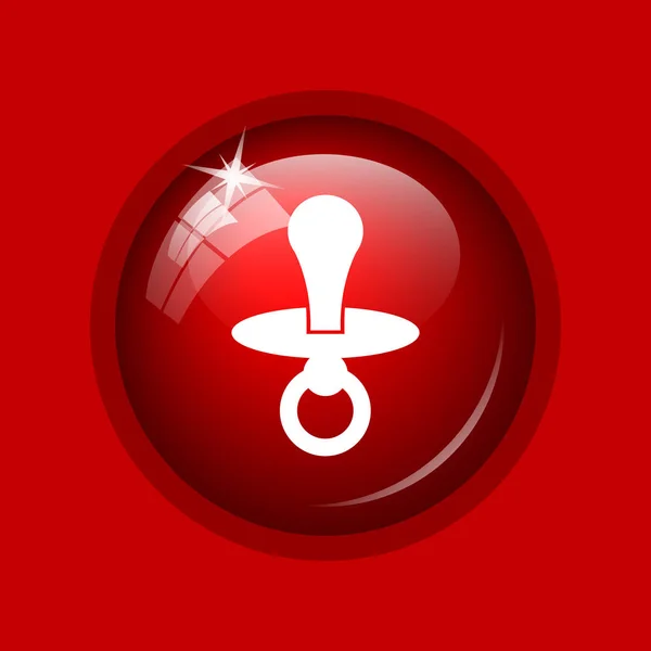 Icono Chupete Botón Internet Sobre Fondo Rojo —  Fotos de Stock