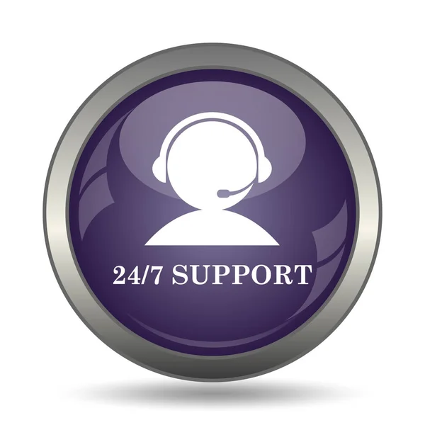 24-7 Support icon. Internet button on white background