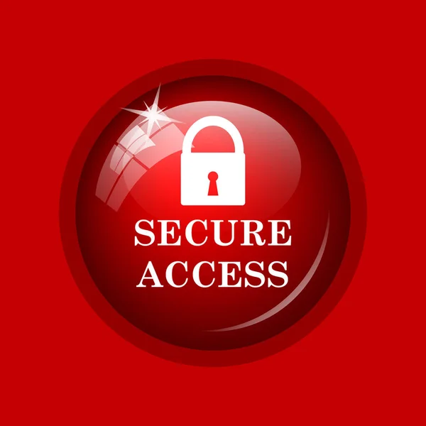 Иконка Защищенного Доступа Кнопка Интернет Красном Фоне — стоковое фото