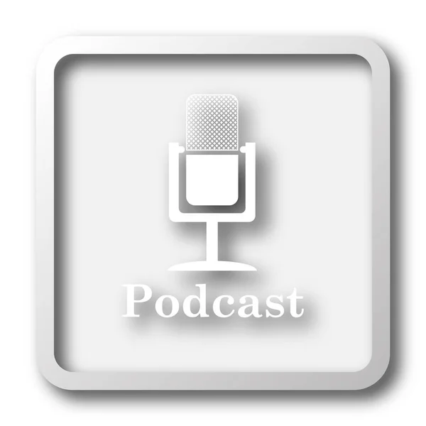 Ícone Podcast Botão Internet Fundo Branco — Fotografia de Stock